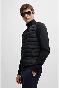 Amazon | [BOSS] [ボス] ロゴパッチ ミックスマテリアル ジップ